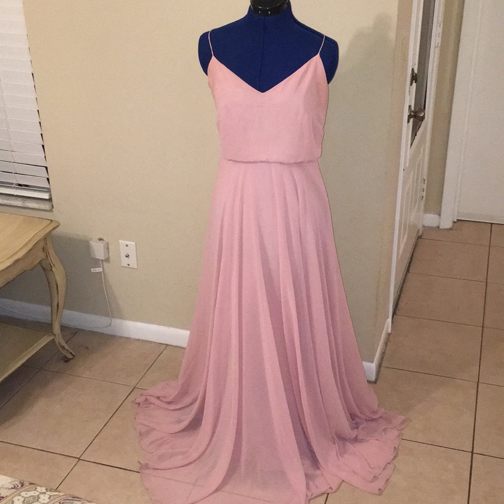 Pink dress.